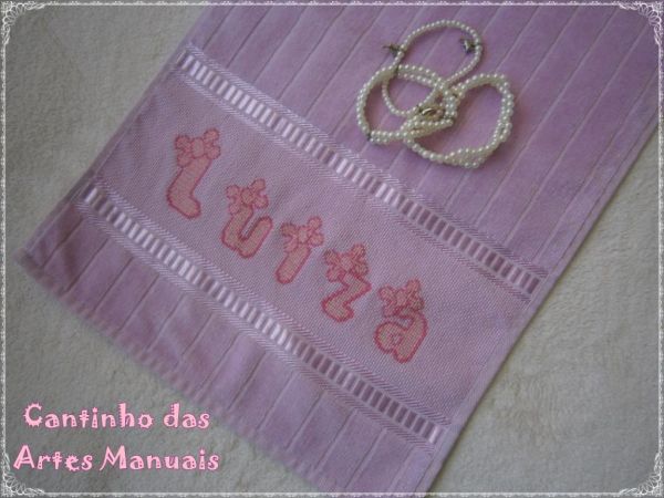 Toalhinha lavabo, personalizada, monograma Lacinho